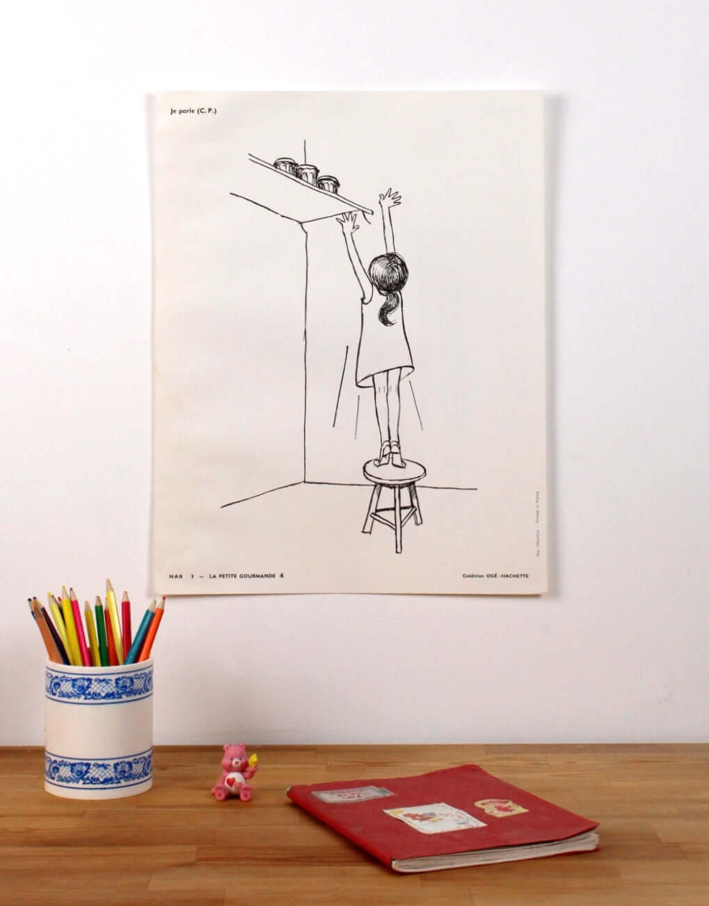 Affiche scolaire vintage "Je parle CP"