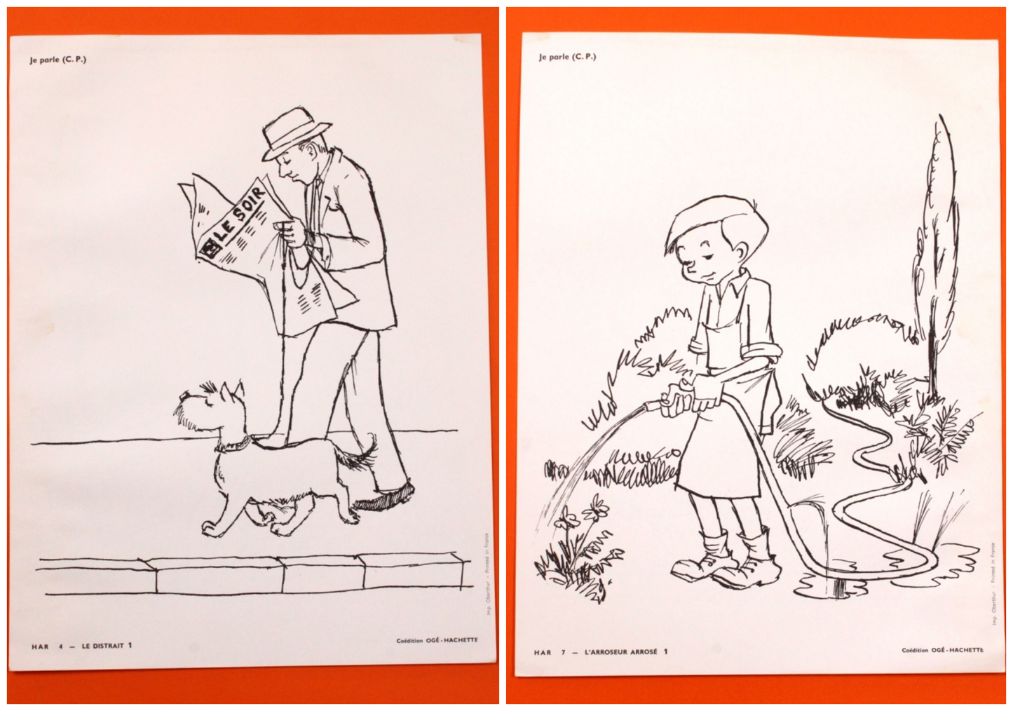 Affiche scolaire vintage "Je parle CP"