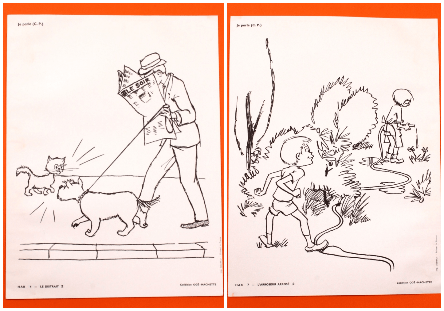 Affiche scolaire vintage "Je parle CP"