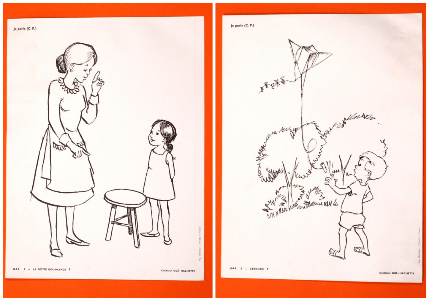 Affiche scolaire vintage "Je parle CP"