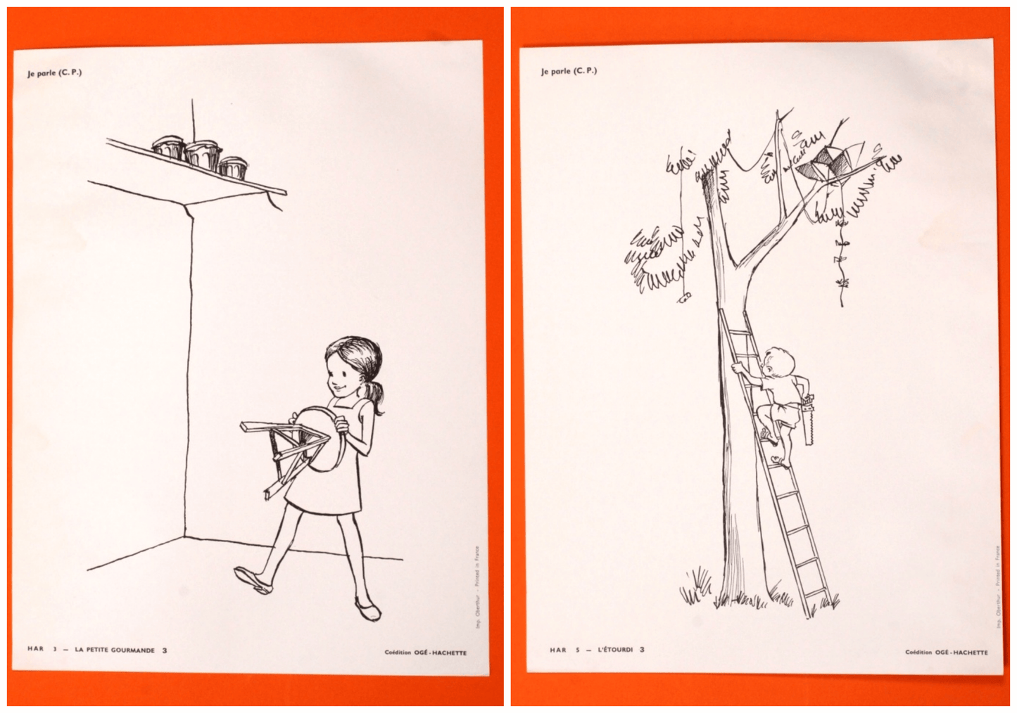 Affiche scolaire vintage "Je parle CP"