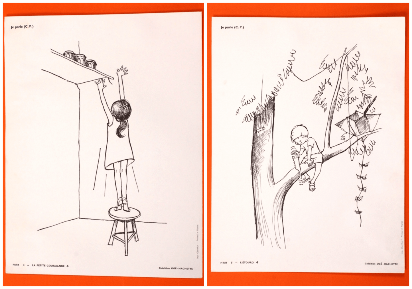 Affiche scolaire vintage "Je parle CP"