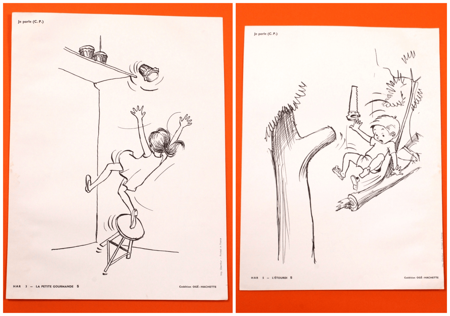 Affiche scolaire vintage "Je parle CP"