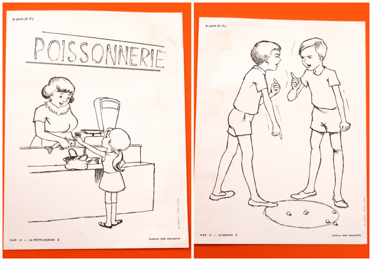 Affiche scolaire vintage "Je parle CP"