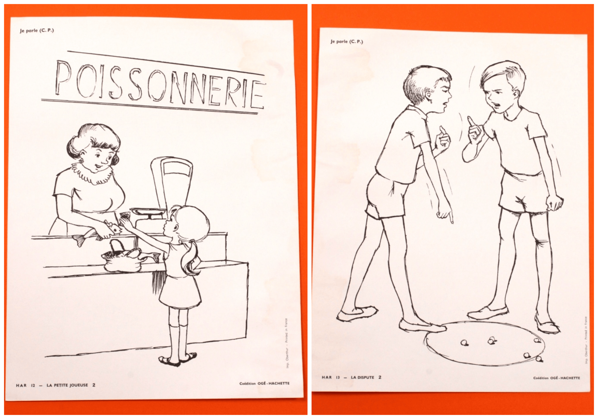 Affiche scolaire vintage "Je parle CP"