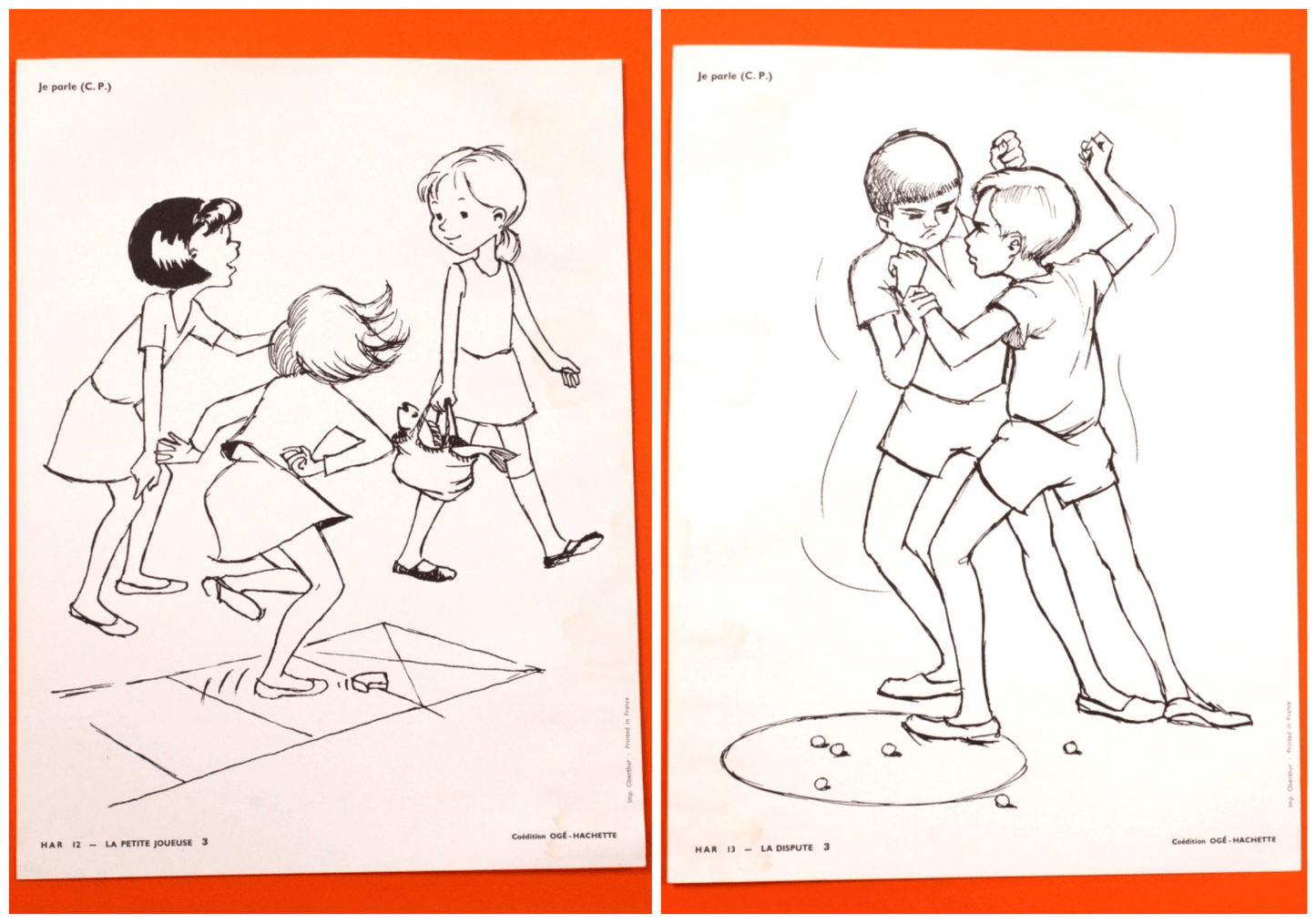 Affiche scolaire vintage "Je parle CP"