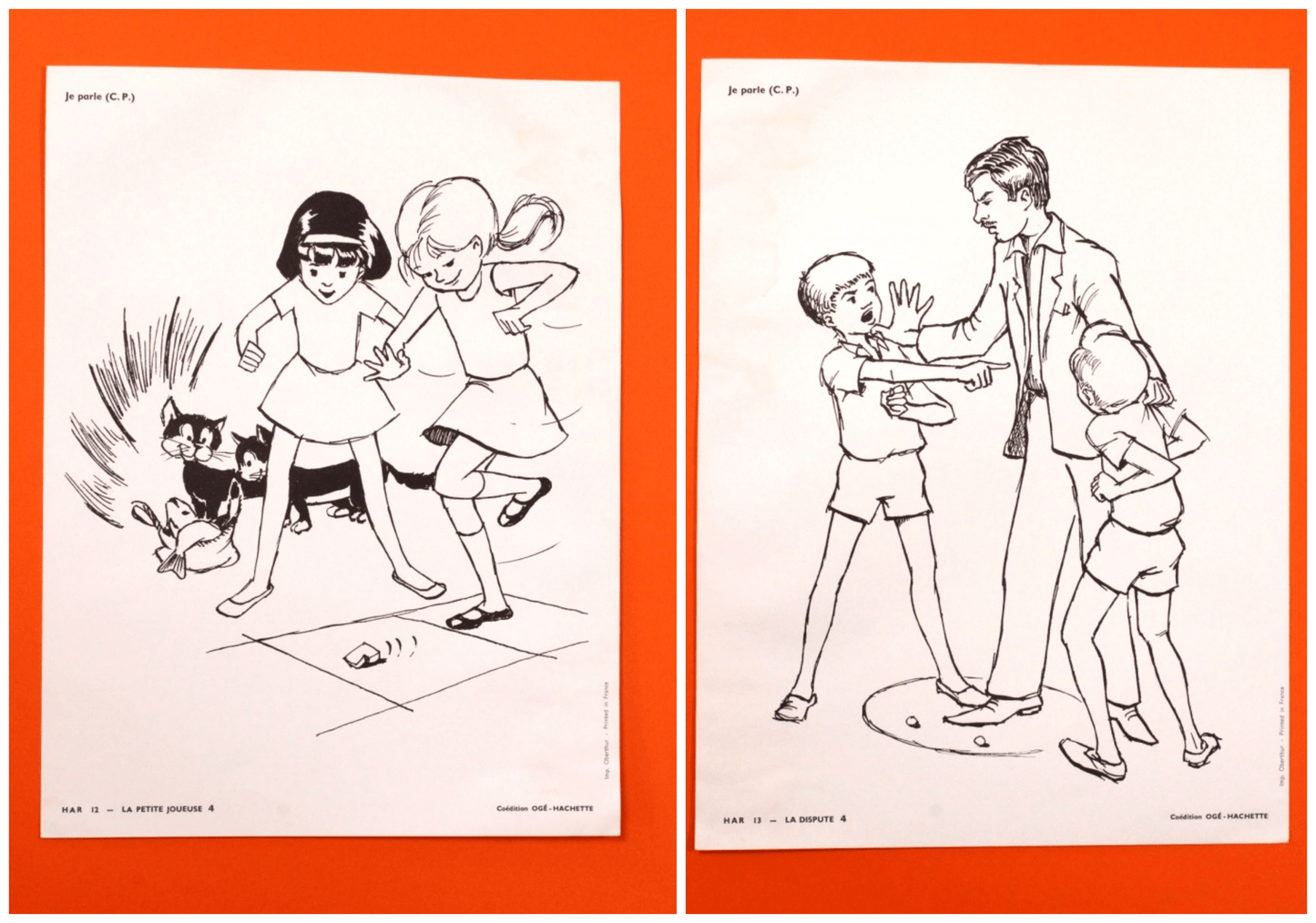 Affiche scolaire vintage "Je parle CP"