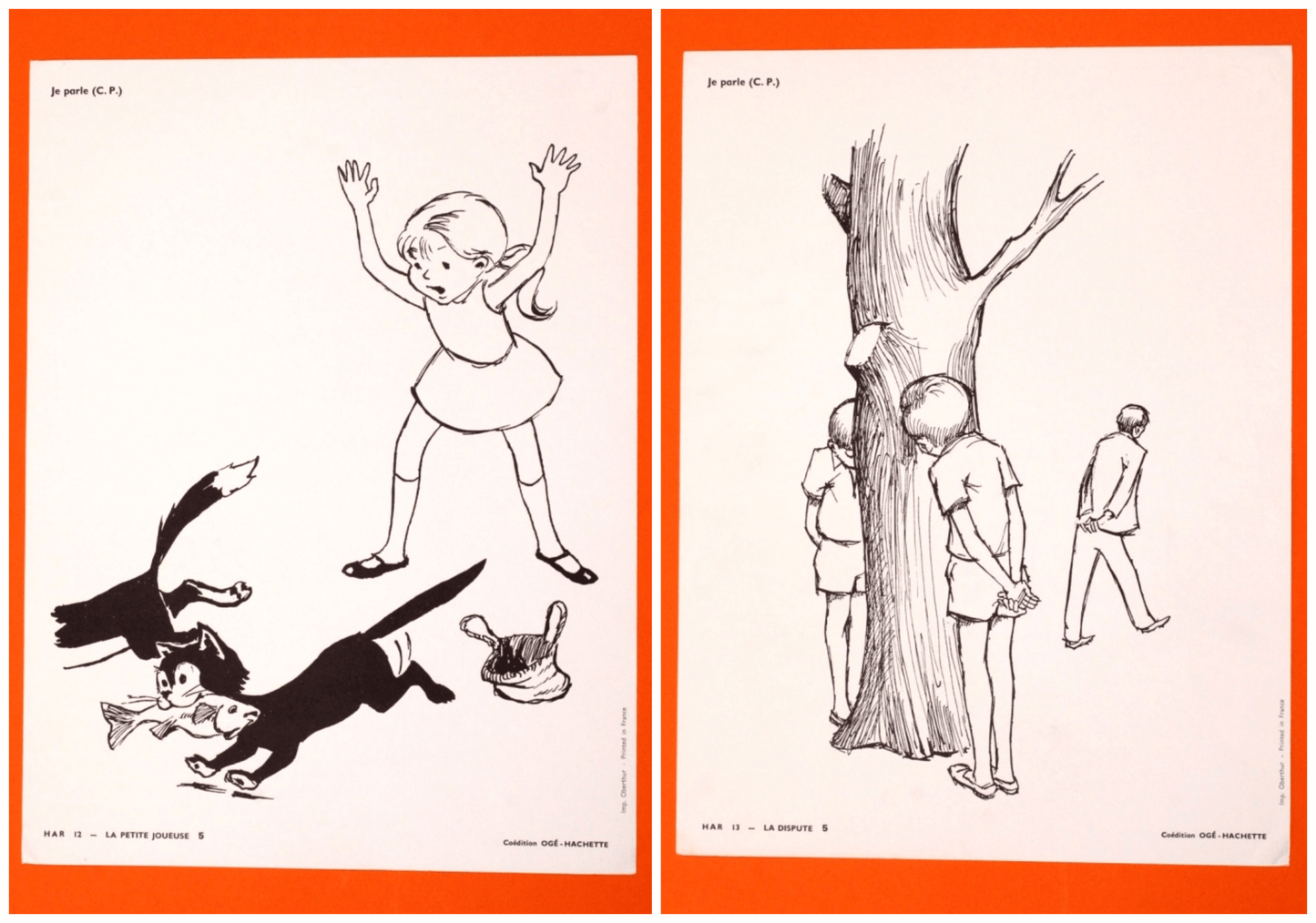 Affiche scolaire vintage "Je parle CP"