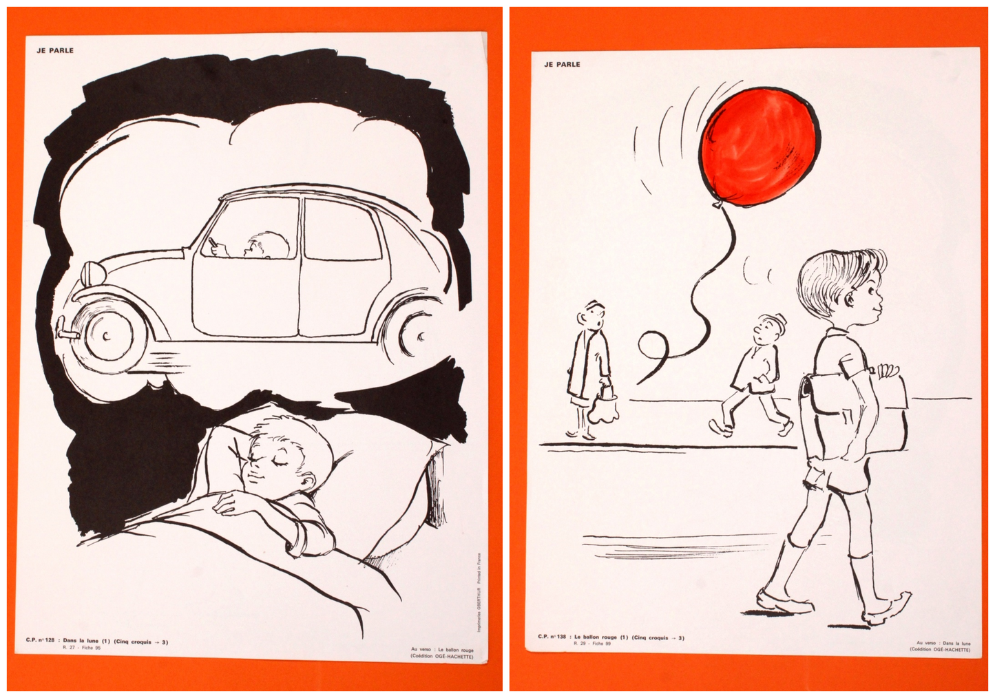 Affiche scolaire vintage "Je parle CP"