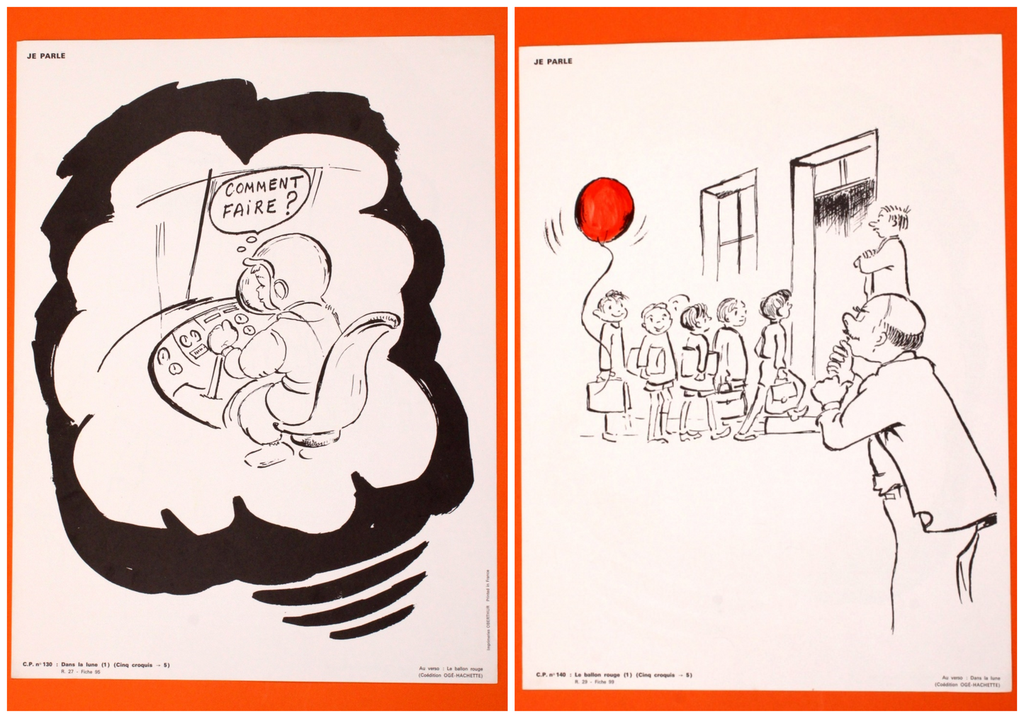 Affiche scolaire vintage "Je parle CP"