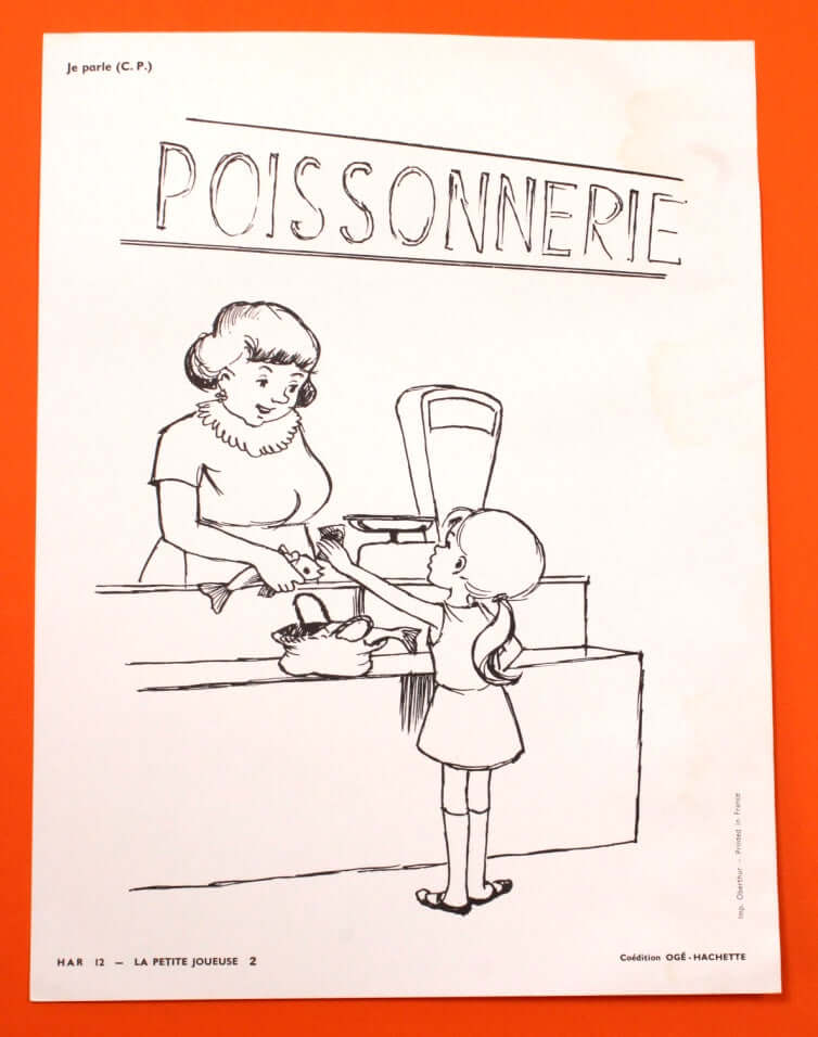 Affiche scolaire vintage "Je parle CP"