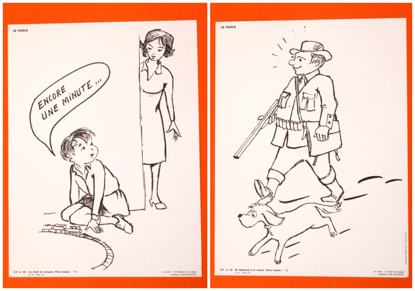 Affiche scolaire vintage "Je parle CP"