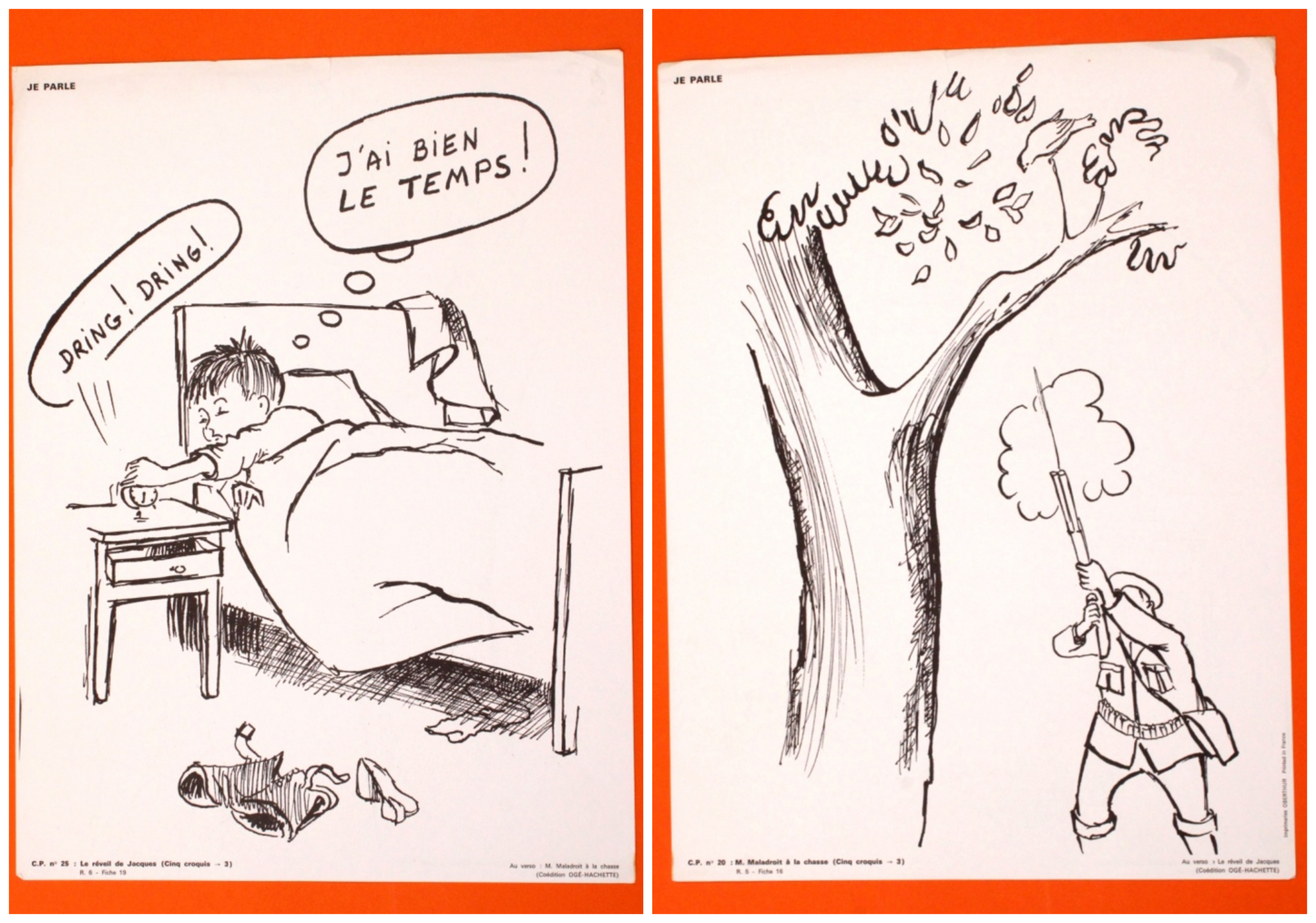 Affiche scolaire vintage "Je parle CP"