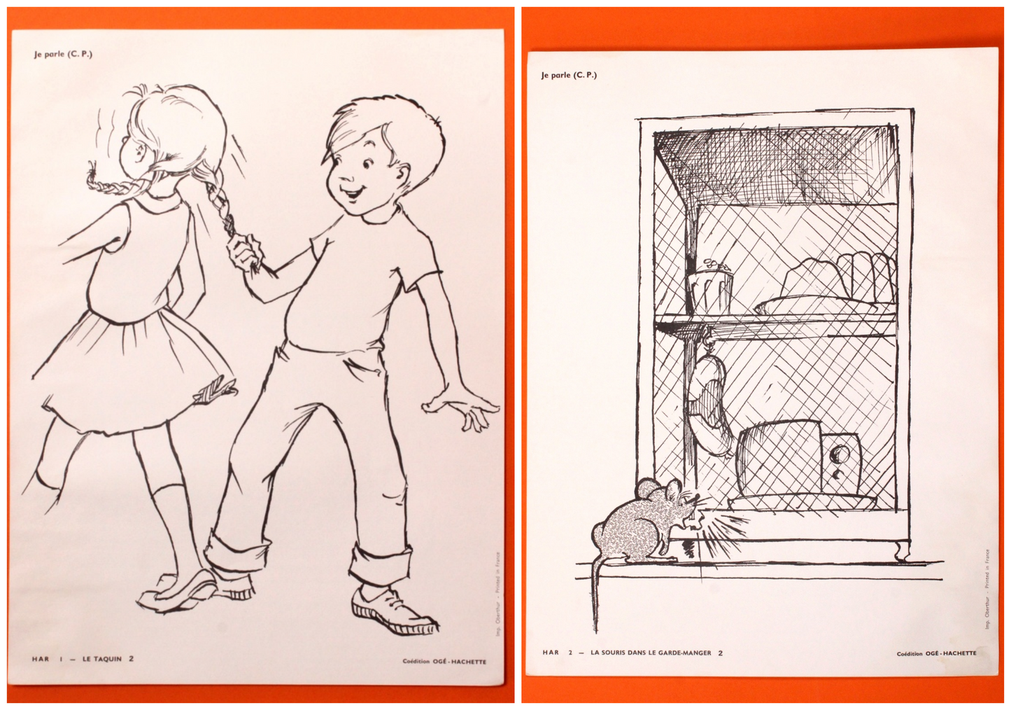 Affiche scolaire vintage "Je parle CP"