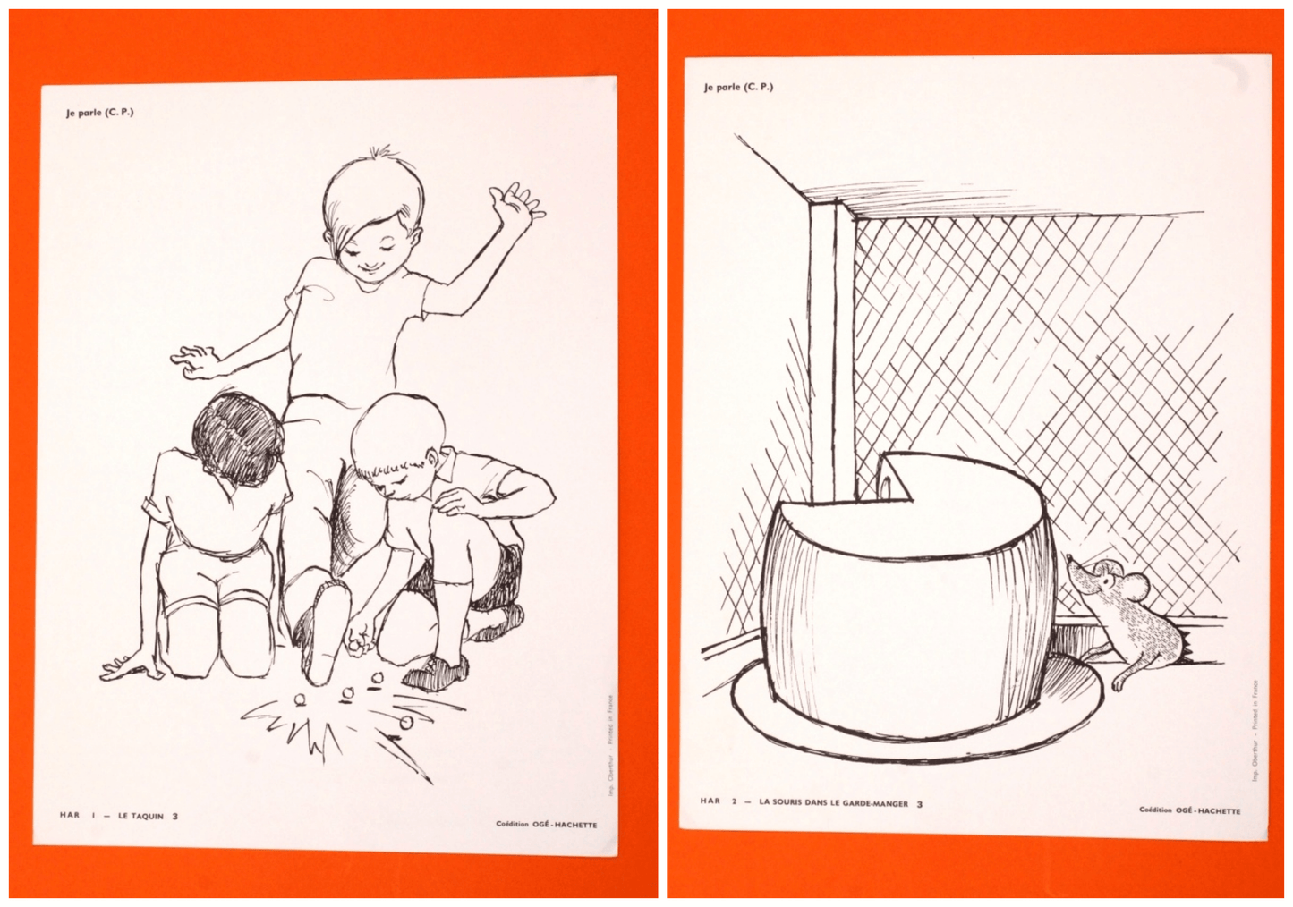 Affiche scolaire vintage "Je parle CP"