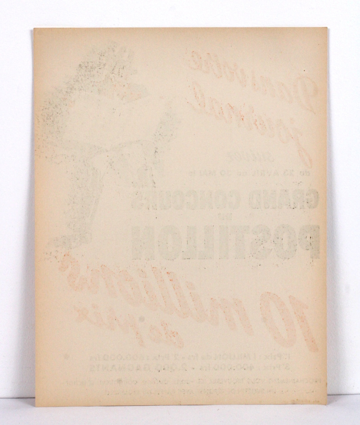 Affiche publicitaire vintage "Grand concours du Postillon"