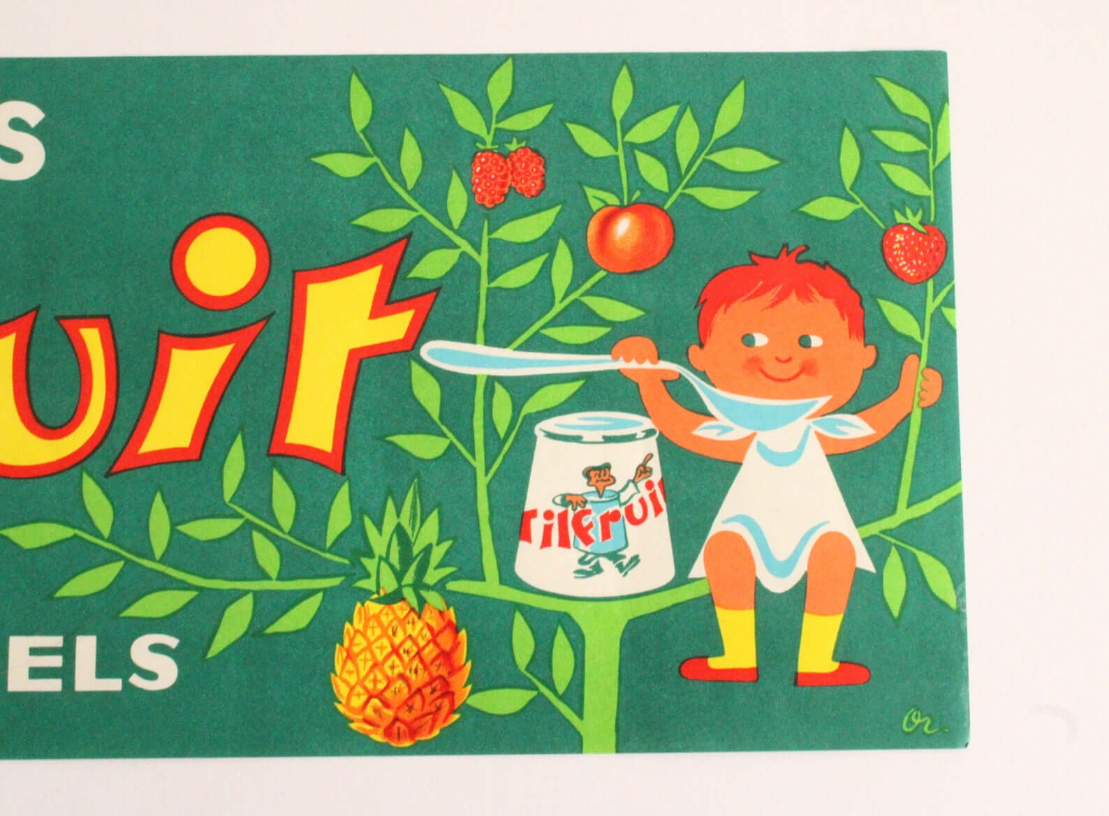 Vintage Affichette publicitaire Yaourts Tilfruit