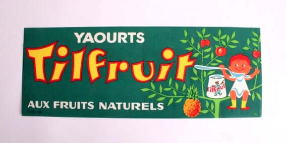 Vintage Affichette publicitaire Yaourts Tilfruit