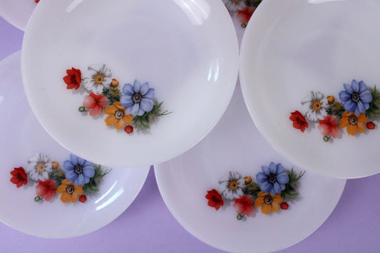 Assiettes Arcopal décor fleuri
