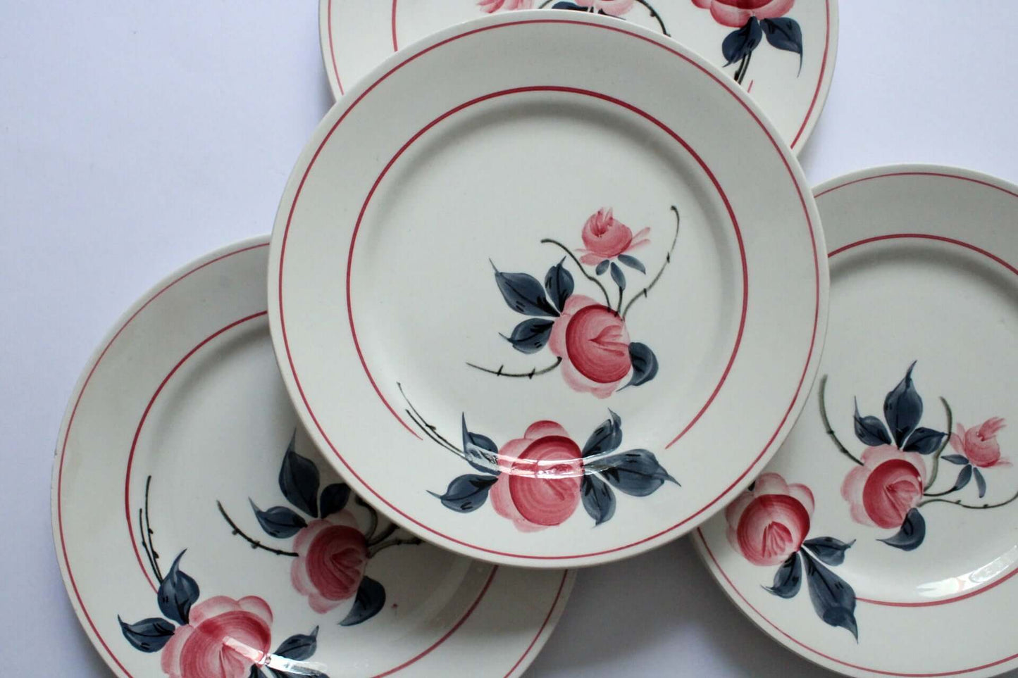 Vintage Assiettes à dessert en faïence Ceranord St Amand