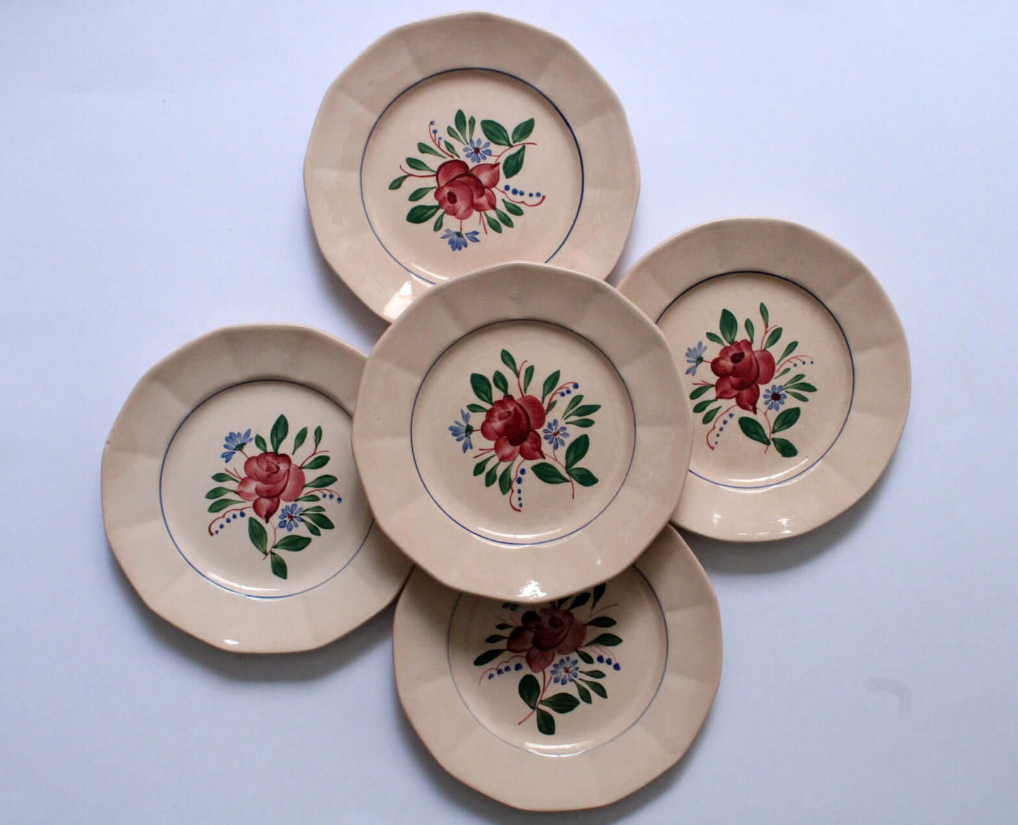 Vintage Assiettes à dessert Digoin Sarreguemines