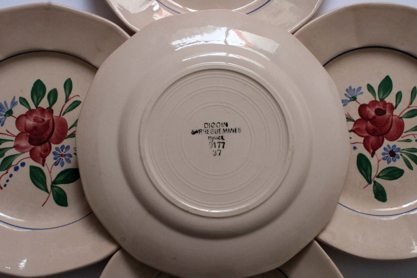 Vintage Assiettes à dessert Digoin Sarreguemines
