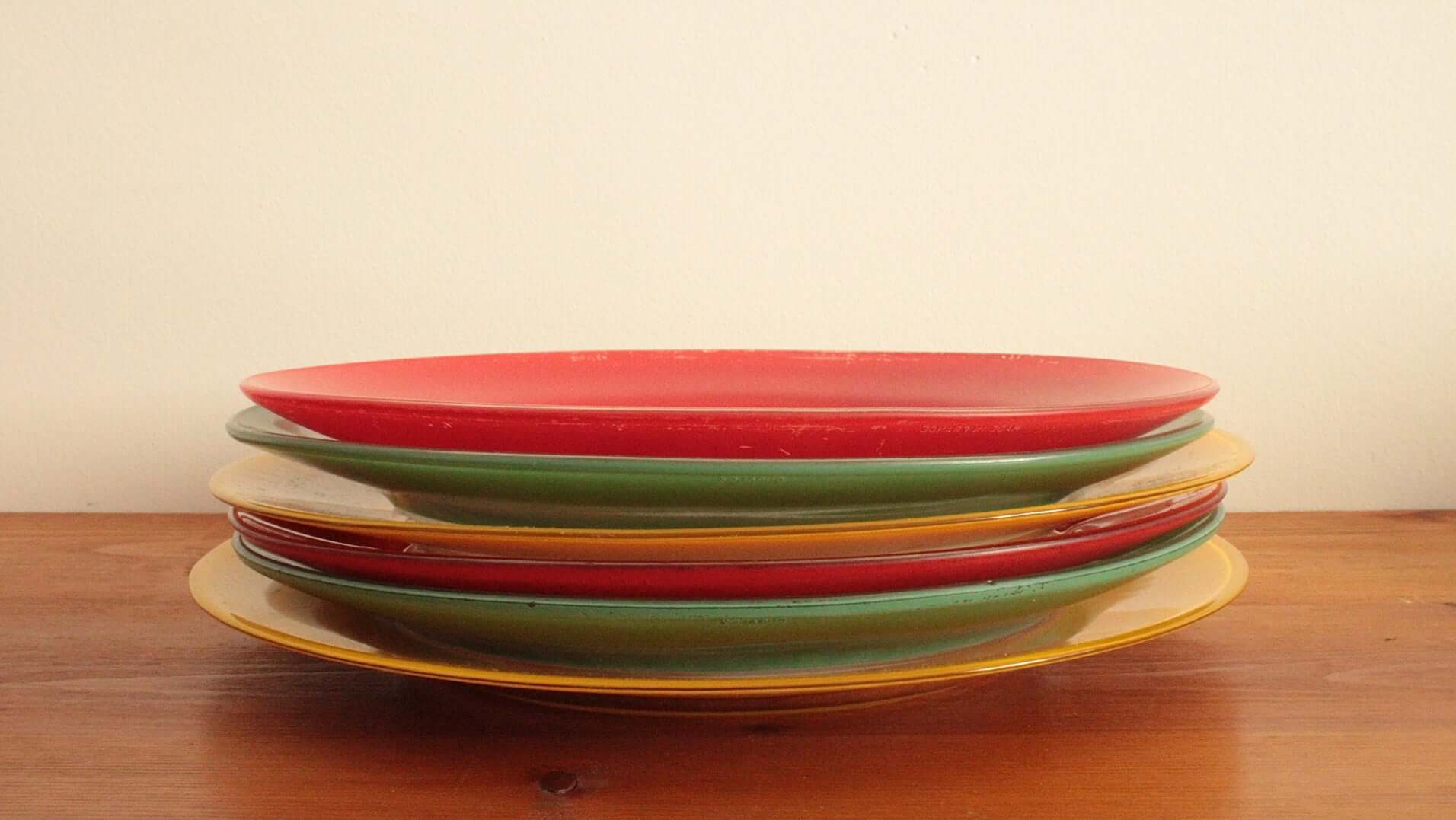 Vintage Assiettes plates Duralex colorées