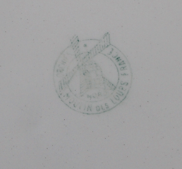 Assiettes creuses Moulin des Loups motif torchon vert