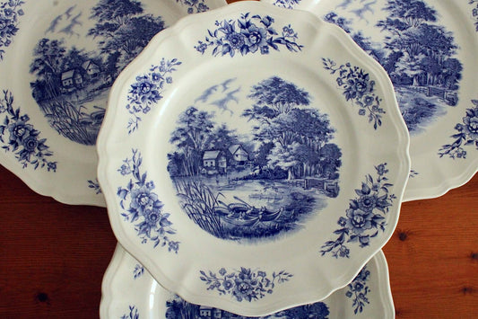 Vintage Assiettes plates Sarreguemines modèle Romantic