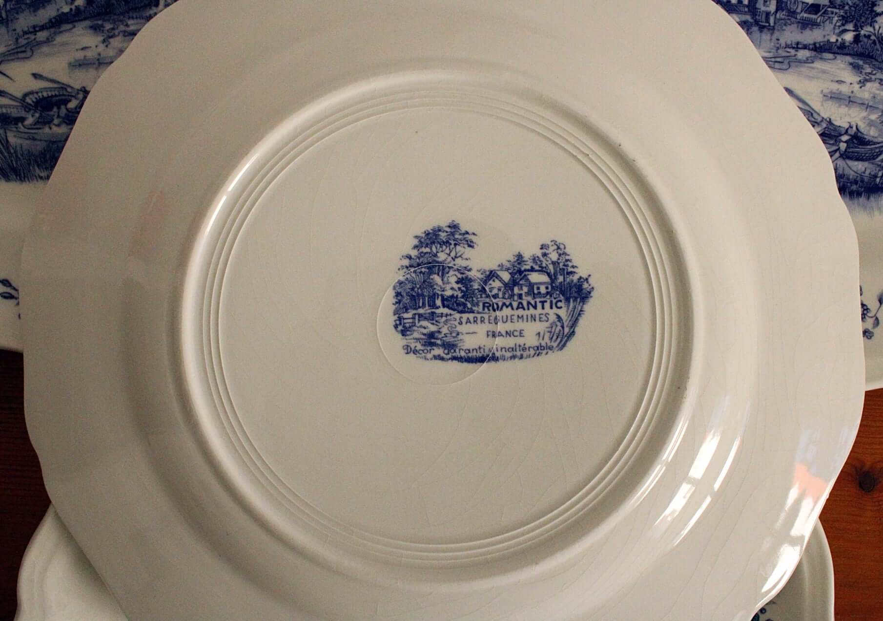 Vintage Assiettes plates Sarreguemines modèle Romantic