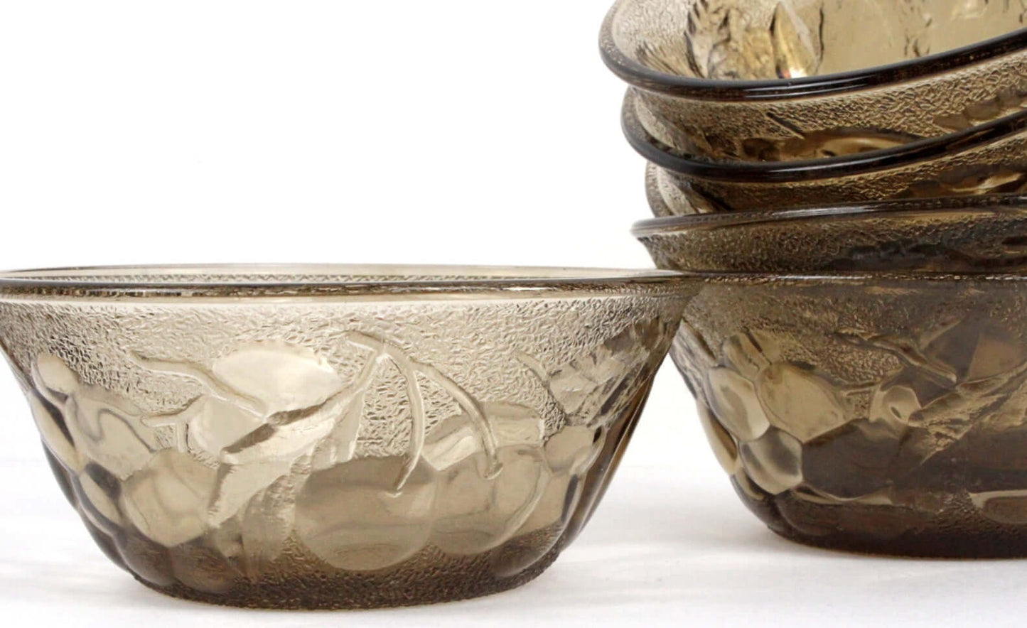 Vintage Petits bols en verre fumé vintage