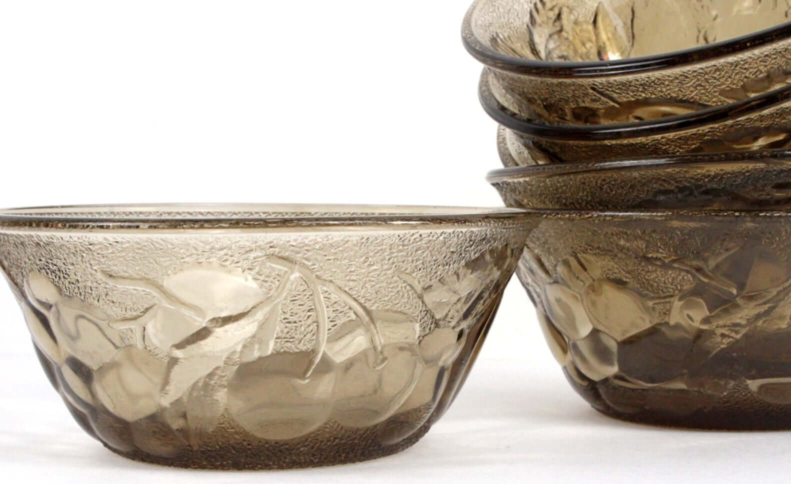 Vintage Petits bols en verre fumé vintage