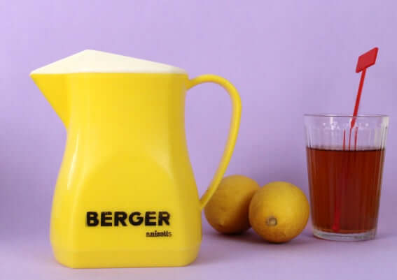 Carafe publicitaire Berger plastique jaune