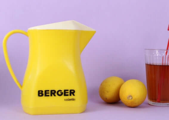 Carafe publicitaire Berger plastique jaune