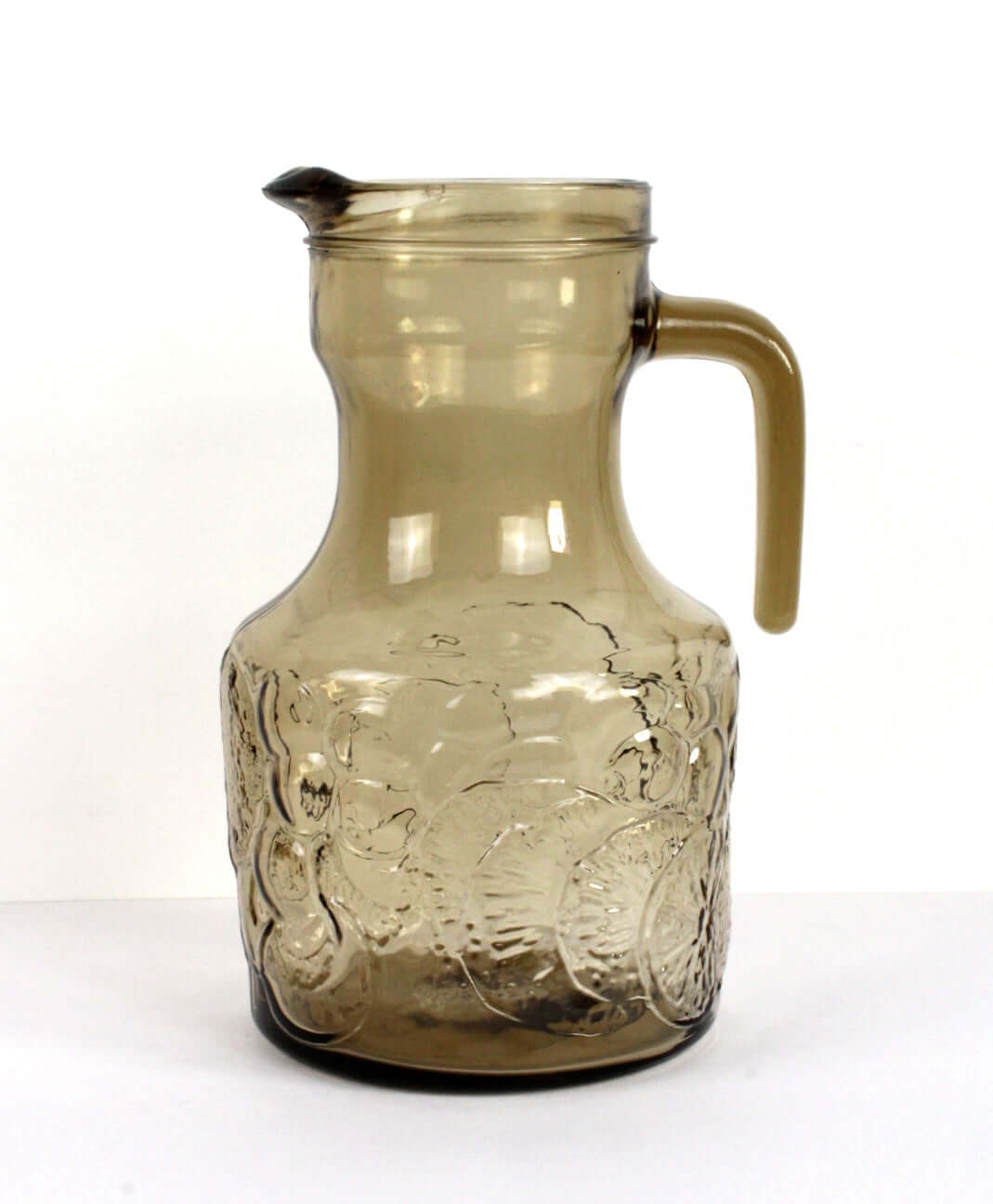Vintage Grande carafe en verre fumé