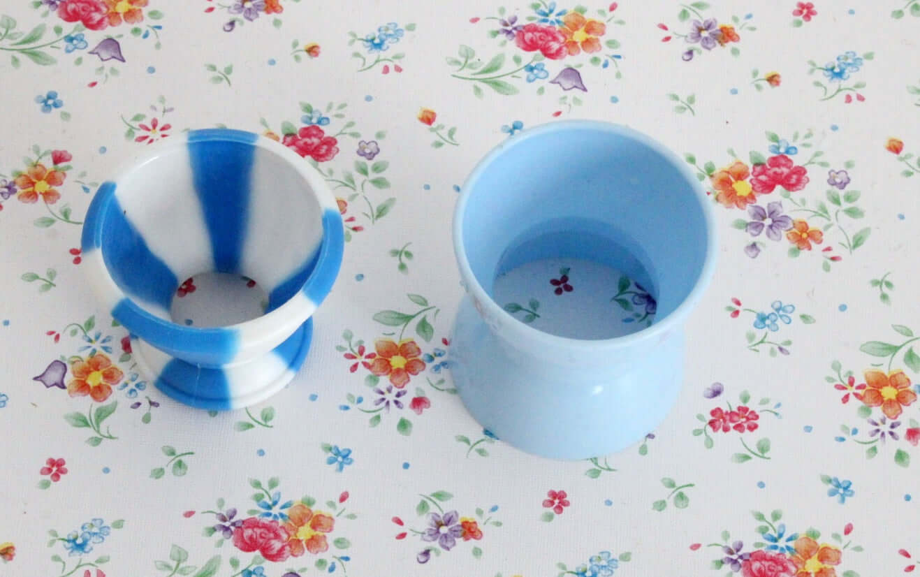 Vintage Duo de coquetiers bleus vintages