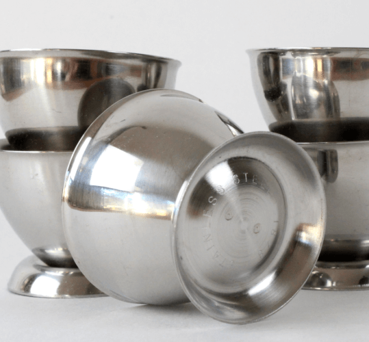 Coquetiers en inox vintage