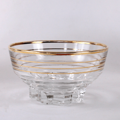 Coupes à Champagne/Dessert Vintage en Verre Liseré Or - Arts de la Table Rétro