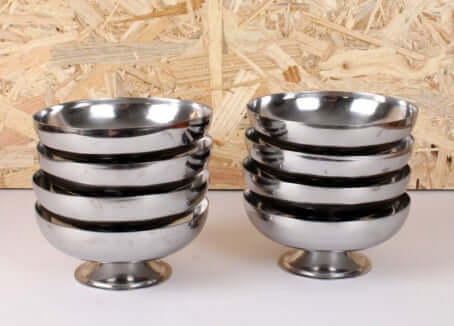 Grandes coupes à glace en inox