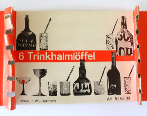 Grandes cuillères-pailles en plastique vintage