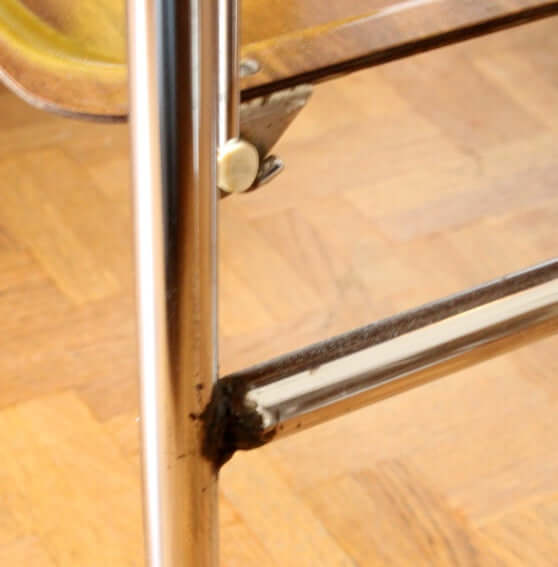 Desserte vintage pliante en Formica marron