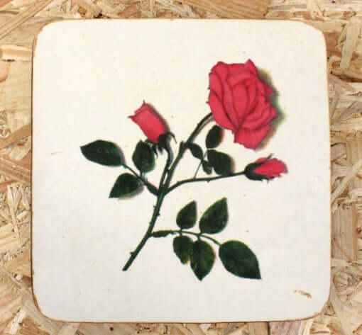 Dessous de plat en Formica motif floral