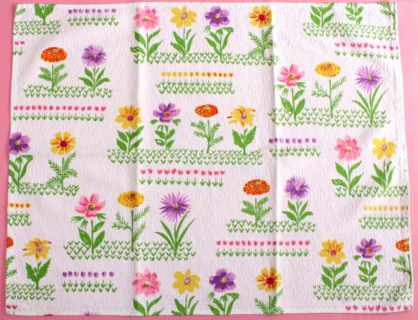 Essuies-mains coton gaufré fleuri