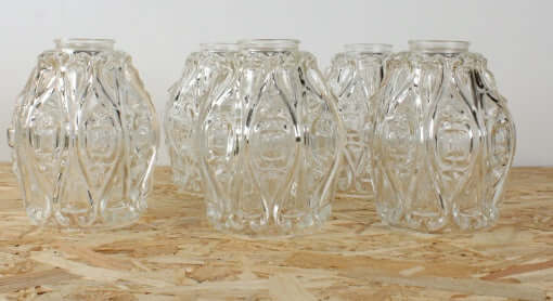 Globes anciens pour luminaires en verre travaillé