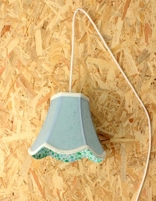 Lampe baladeuse abat-jour tissu bleu