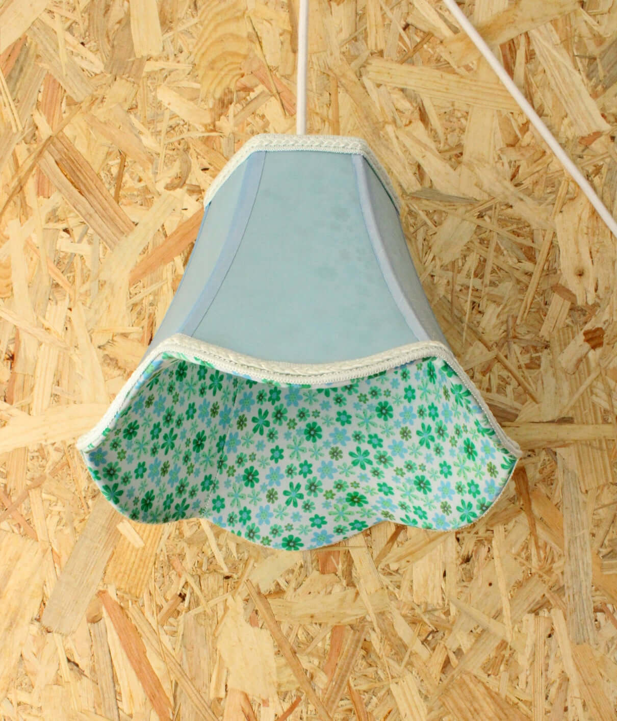 Lampe baladeuse abat-jour tissu bleu