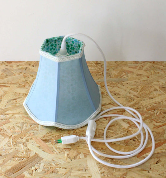 Lampe baladeuse abat-jour tissu bleu