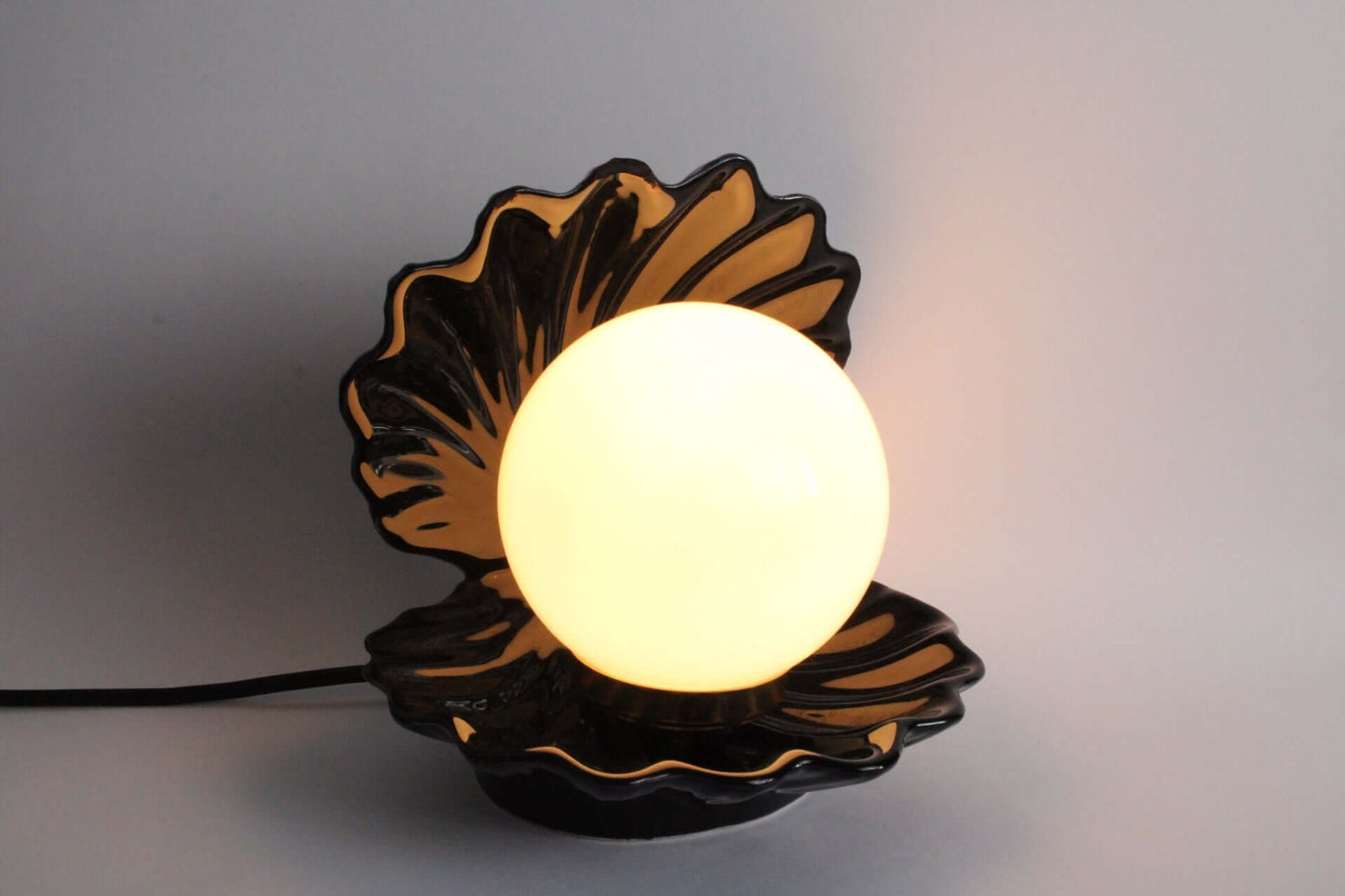 Vintage Lampe coquillage noire