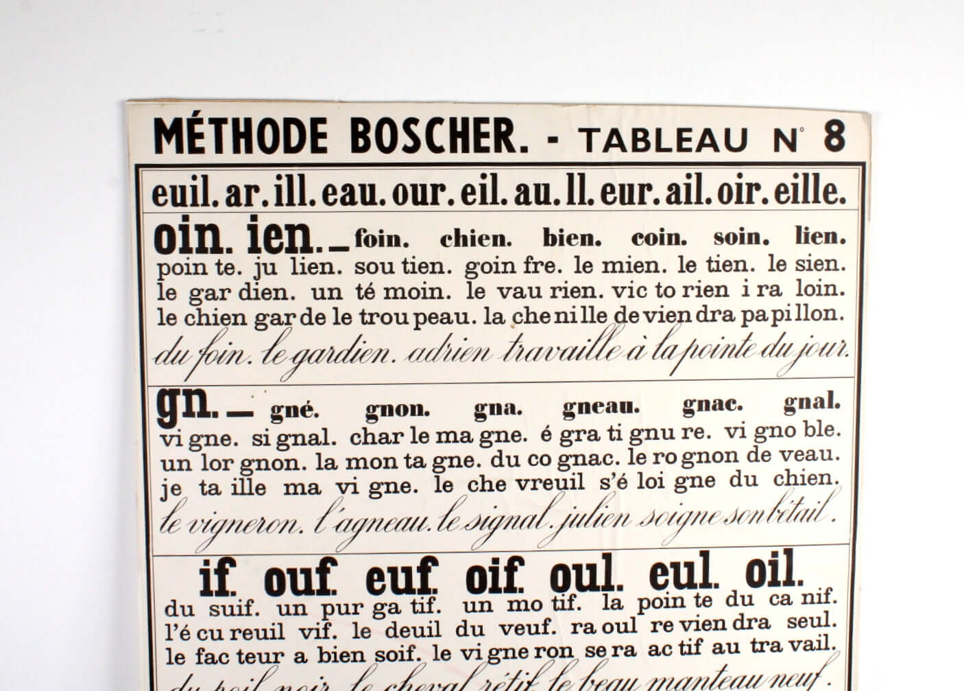 Pancartes d'apprentissage scolaire méthode Boscher