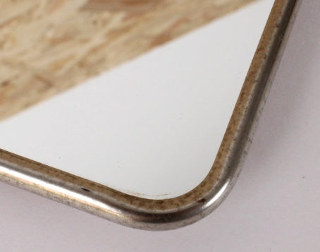 Miroir de barbier vintage en métal chromé